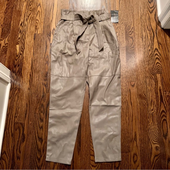 Zara Pants - Zara Faux Leather Paper-bag Waist Pant